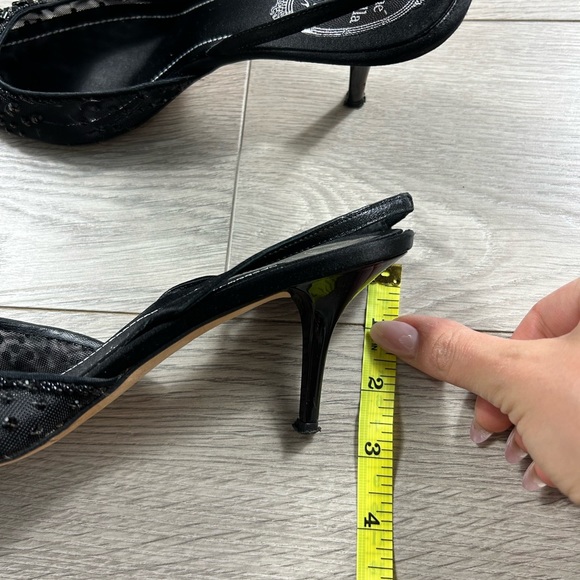 Rene Caovilla Black Sequin Pointed Toe Low Heels - Picture 13 of 13